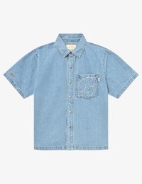 DENIM SHORTSLEEVE UNISEX - Blúzka so zapínaním na gombíky - victoria blue