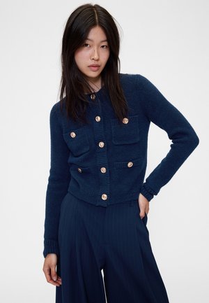 GAPSTUDIO CROP CARDIGAN - Kardigán - classic navy