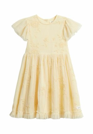 WITH FLORAL EMBROIDERY - Vardagsklänning - yellow