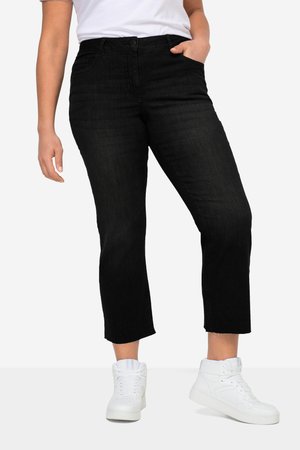 Angel of Style 7/8 CLAIRE STRETCHKOMFORT GESCHNITTENER SAUM 5-POCKET - Slimfit džínsy - black