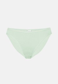 Világos menta zöld pamut alsónadrág sima textúrával, elasztikus derékrésszel és finom varrási részletekkel. Címke található az elején.