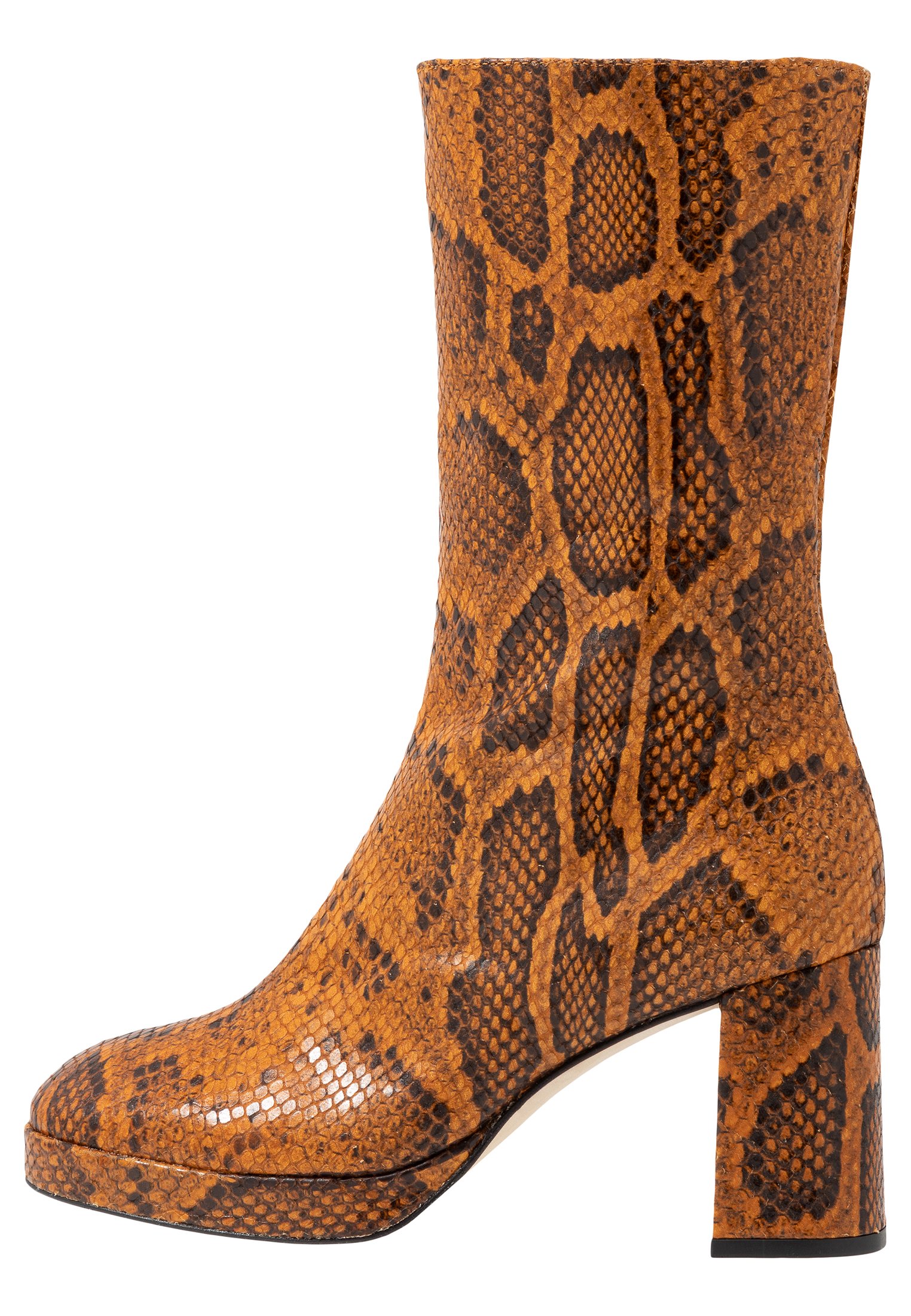 orange platform boots