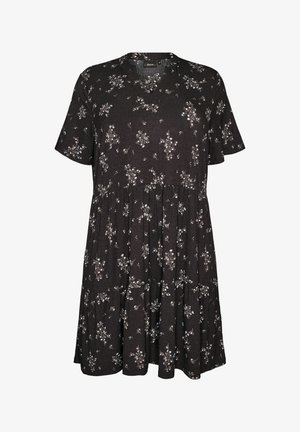 Zizzi, GEMUSTERTES KLEID MIT EINSÄTZEN - Jurk - schwarz