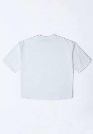 Witte katoenen T-shirt met korte mouwen, een ronde hals en een ontspannen pasvorm. De achterkant is glad zonder zichtbare logo's of patronen.