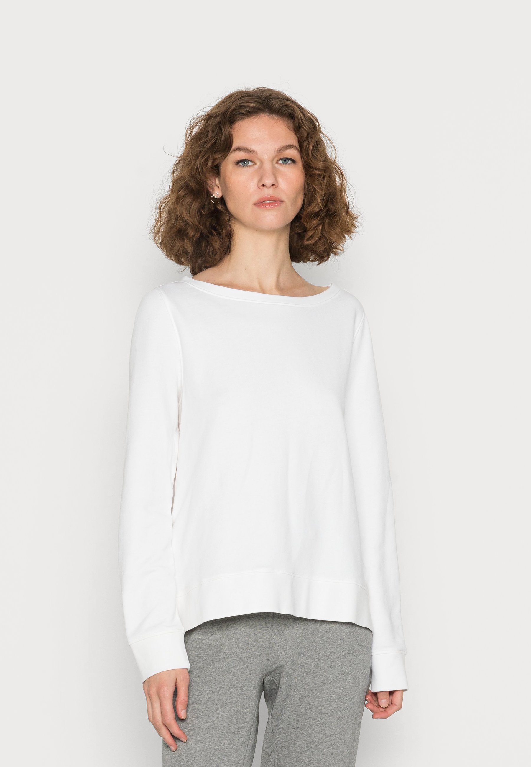 Marc O'Polo Long Sleeve Round Neck Print at Back Sweatshirt Paper, Women's, Size: XL, White