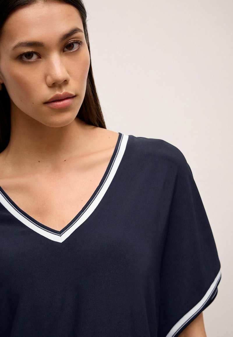 Next V-NECK PETITE - Tricou basic - navy