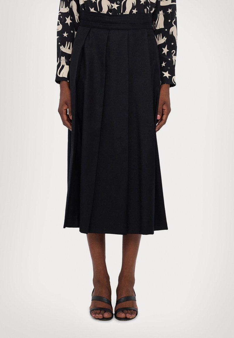 Jupe Crayon Max Mara En Laine - Gris Chiné / Noir - Taille 6 - Midi - État Très Correct