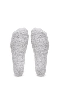 Light gray socks featuring a textured geometric pattern, with reinforced toe and heel sections. Designed for comfort and breathability.