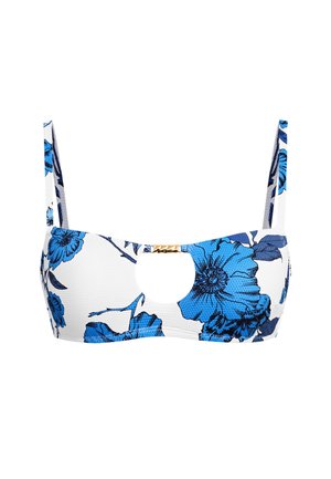 Cupshe, FLORAL PRINT BIKINI TOP - Vrchný diel bikín - white  blue