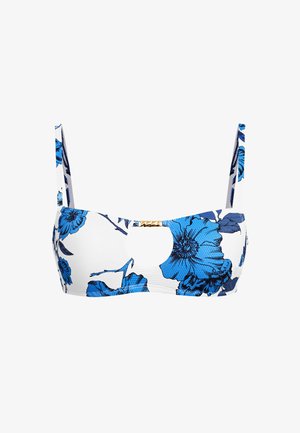 Cupshe, FLORAL PRINT BIKINI TOP - Vrchný diel bikín - white blue