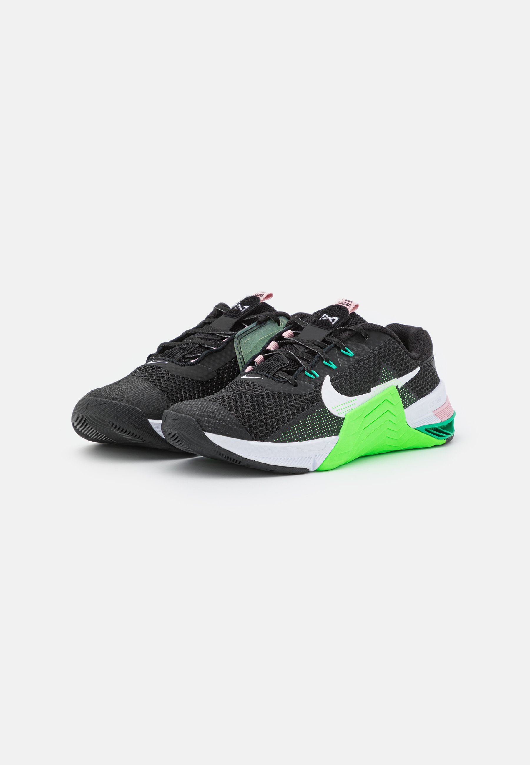 Nike Performance METCON - Trainingsschuh - black/white/green strike/pink  glaze/roma green/black/schwarz - Zalando.ch