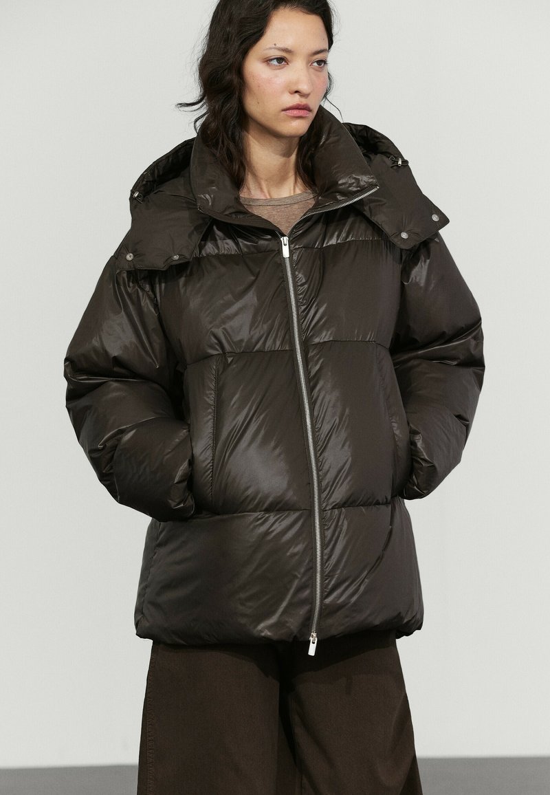 Gray Code Numbers Massimo Dutti Down jacket - dark grey - Zalando