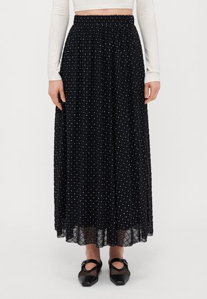 ONLLUNE GLITTER SKIRT  - Maxisukňa - black/silver