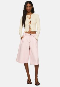 Bershka TIED WITH RUFFLES - Kofta - beige