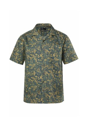 JP1880, HALF-SLEEVE CUBAN COLLAR FLORAL PRINT CUBAN FIT SHIRT UP TO SIZE 8 XL - Chemise - dark green