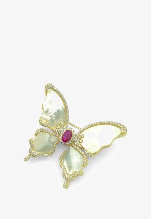 HEBE JEWELS, SCHMETTERLING - Broche - weiss/gold-coloured