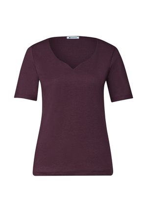 Street One, BASIC T-SHIRT WITH HEART NECKLINE - T-shirt basique - rustic rouge