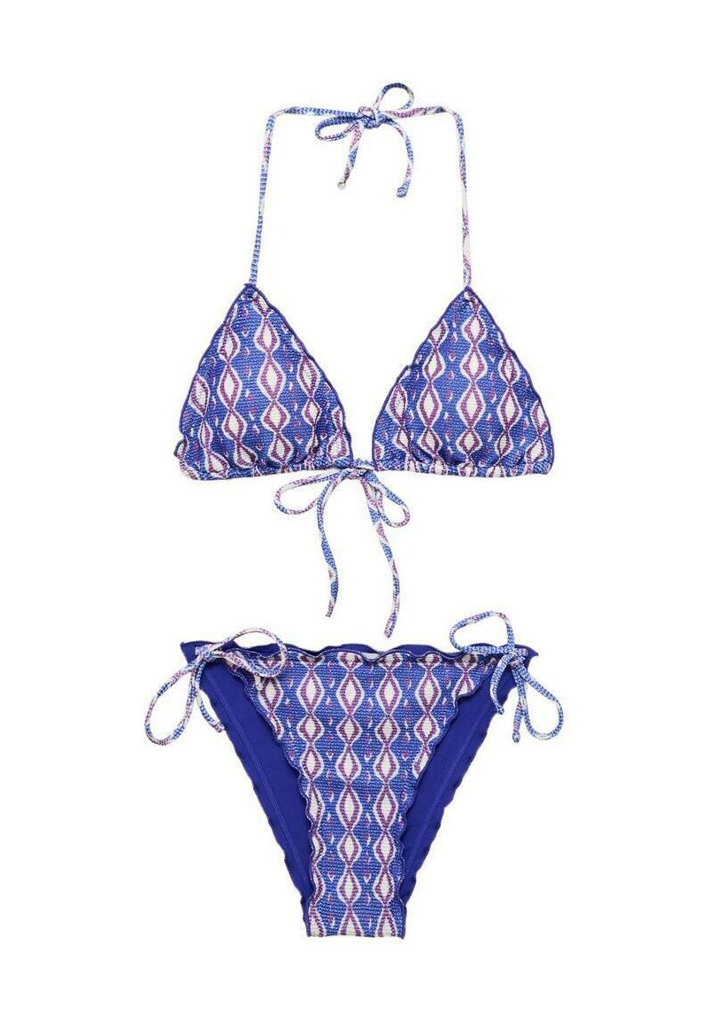 Mango Kids BEDRUKTE SET Bikini blue/azul