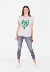 Key Largo WT MOTTO ROUND - T-shirt print - white