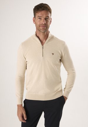 HALF-ZIP - Jersey de punto - beige