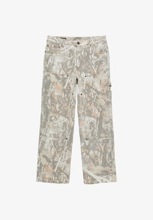 PULL&BEAR, PRINTED WORKER - TROUSERS - Pantalon classique - black