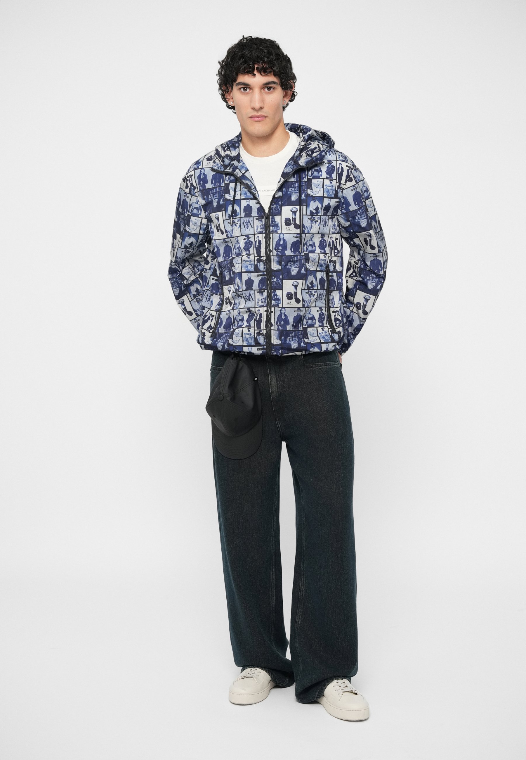 Armani Exchange ARCHIVE PRINT JACKET - Summer jacket - blue - Zalando