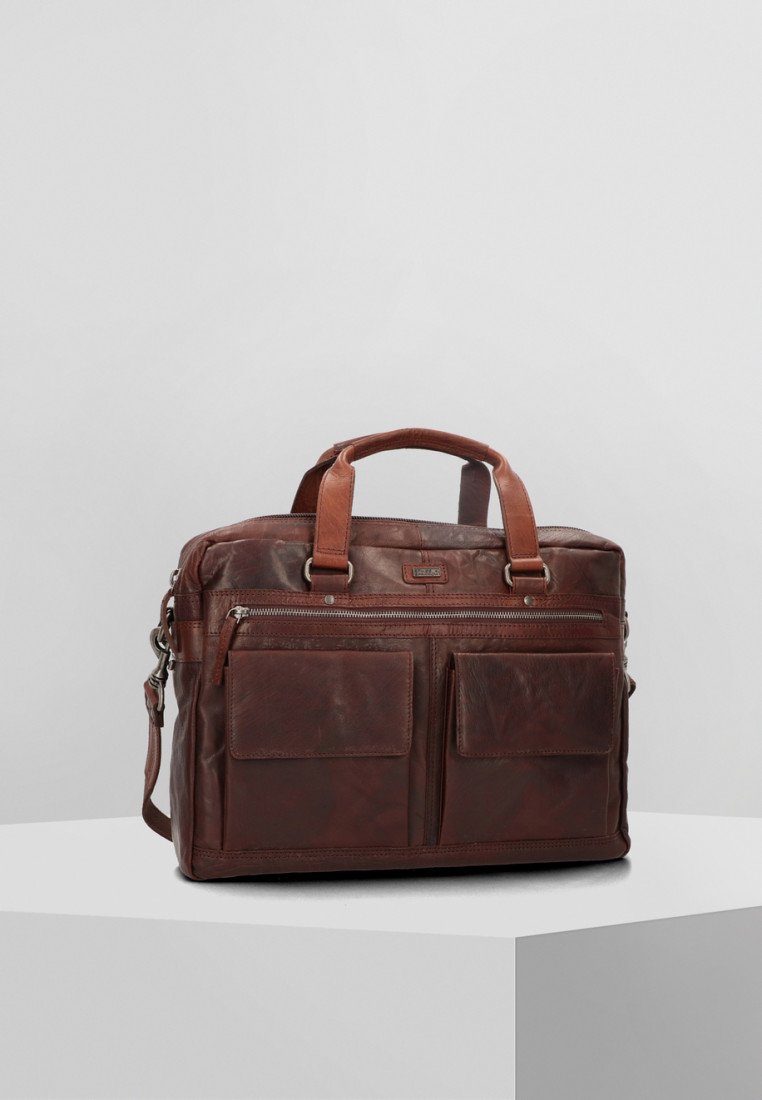 Spikes & Sparrow SPIKES & SPARROW AKTENTASCHE LEDER 41 CM LAPTOPFACH - Aktetas - darkbrown
