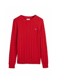 CABLE C NECK - Striktrøje - ruby red