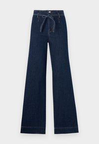 ONLJUICY WIDE BELT BOX - Wide leg - dark blue denim