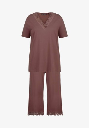 Ulla Popken KORTE MOUWEN - Pigiama - aarde