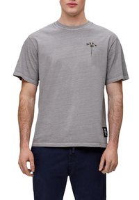 QS T-Shirt print - taubengrau