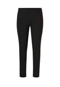 Sorte leggings lavet af strækbart stof, med et tætsiddende design, høj talje og ingen synlige sømme. Glat tekstur hele vejen igennem.