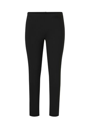 Zwarte legging van rekbare stof, met een aansluitend ontwerp, hoge tailleband en geen zichtbare naden. Zachte textuur overal.