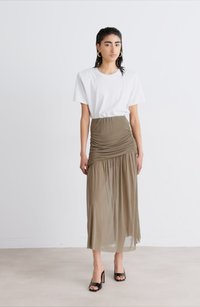 Gestuz MESSI LONG SKIRT - Maxi szoknya - stone gray