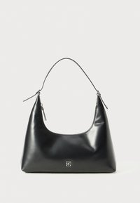 EMBLEM LEATHER SHOULDER BAG - Shopping bag - black