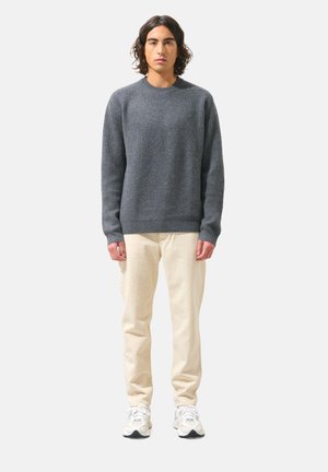 AKSEL ROUND NECK THREAD - Pullover - mottled anthracite