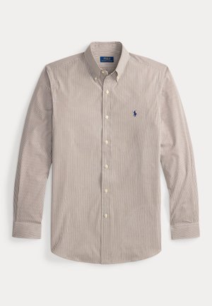 CUSTOM FIT STRIPED STRETCH POPLIN SHIRT - Πουκάμισο - chocolate brown/white
