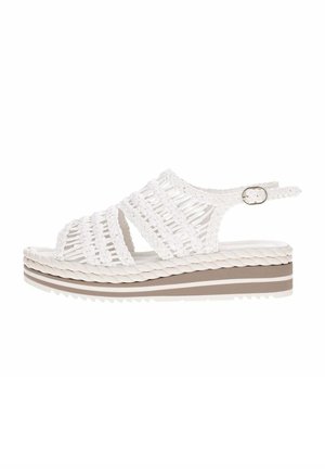 Sandalen met plateauzool - latte