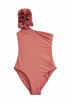 RUFFLE ONE SHOULDER TUMMY CONTROL - Badedragt - pink