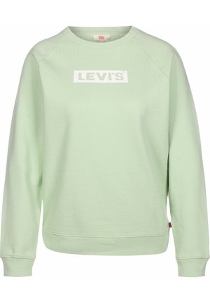 Lys grøn sweatshirt med rund hals og raglanærmer. Har et hvidt Levi's logo på brystet. Lavet af blødt, tekstureret stof.