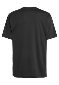 Mustat lyhyet hihalliset t-paidat, joissa on teksturoitu verkkokangas. Sisältää pyöreän kaula-aukkoon ja sivusaumareikien lisäämään liikkuvuutta ja mukavuutta.