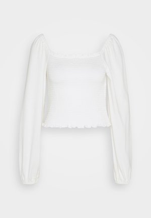 GAP SMOCKED CROP - Topper langermet - new off white
