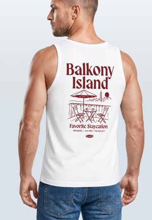 Neverless, TANKTOP HERREN MIT GRAFIK-PRINT - BALKONY ISLAND - TRÄGERSHIRT - Top - weiß