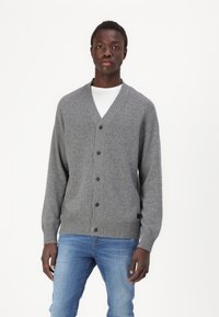 Lyle & Scott SADDLE SLEEVE V NECK - Ζακέτα - grey heather