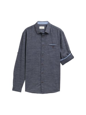 REGULAR FIT MIT TURN-UP-FUNKTION - Camisa - navy white fil a fil dobby