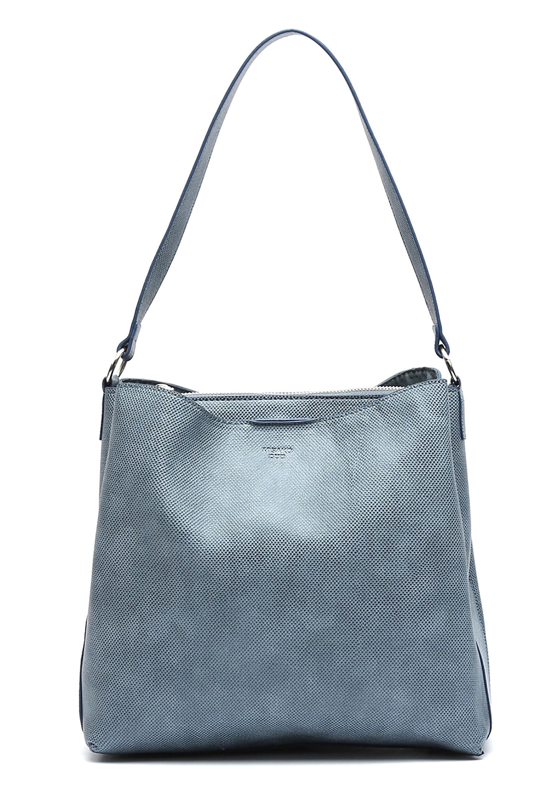 MISAKO Aldani Portamonete Grande Donna - Blu Stampato, 10x20x3 Cm, 100% Poliuretano, Portafoglio Capiente Alla Moda