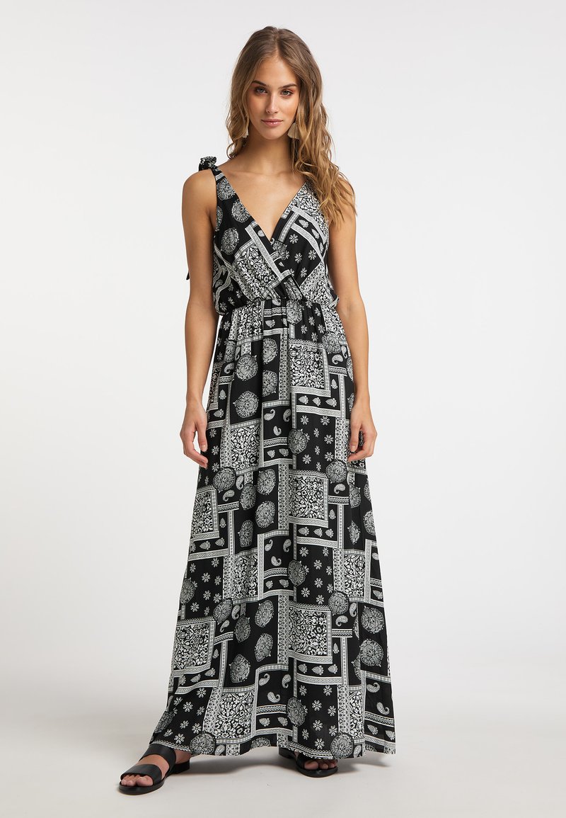 Damen Freizeitkleider | IZIA IZIA GAYA Maxikleid schwarz weiss/schwarz - KR03538 Damen Freizeitkleider | IZIA IZIA GAYA Maxikleid schwarz weiss/schwarz - KR03538
