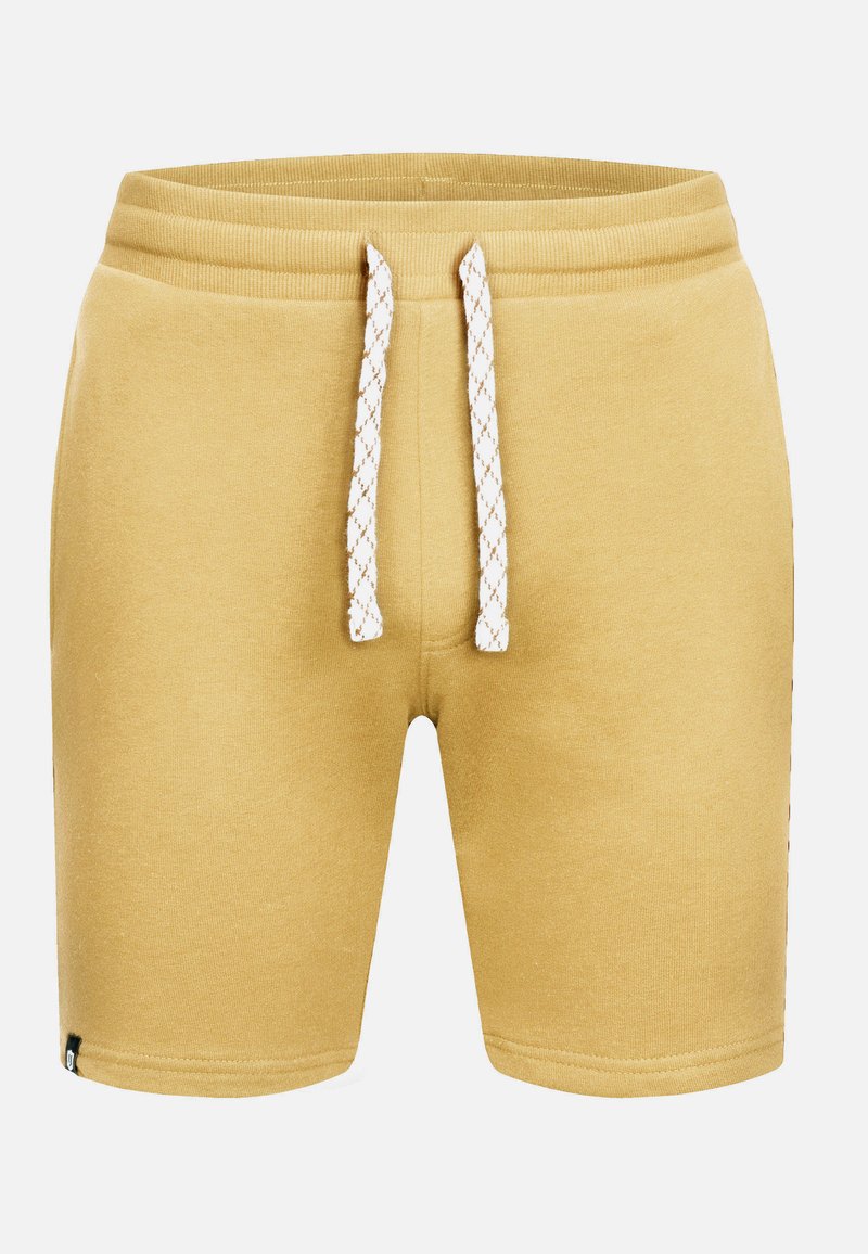 Indicode Hommes Dannie Cargo SweatShorts | Pantalon Court Cargo en Sweat avec Cordon de Serrage Black Camouflage S