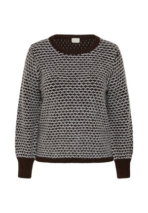 Kaffe Curve, KCMACELLA - Pullover - coffee bean m grey m pattern