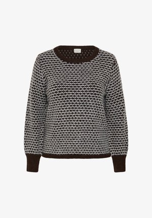 Kaffe Curve, KCMACELLA - Pullover - coffee bean m grey m pattern